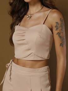 CONJUNTO 2025 últimas modas populares saia suspensórios terno feminino mais vendidos novos produtos - Caqui - Visão 5