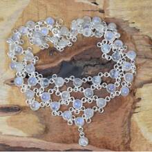 Rainbow Moonstone 925 Sterling Silver Multi Gemstone Designer Necklace ~ Queens Necklace ~ Wedding Jewelry ~ Party Wear Necklace - 彩虹月光石 - 查看 3