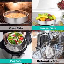 Juego de 4 moldes redondos de acero inoxidable para hornear con capas de moldes para pasteles, pulido con espejo y apto para lavaplatos, no tóxico y saludable