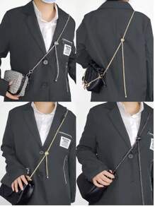 1 件可调节优雅金色球链金属包链钱包链替换包带女士单肩包斜挎包链带钱包配件可调节多功能适用于包包手机壳旅行配件定制您的风格赠送朋友节日礼物母亲节礼物 - 金色 - 查看 5