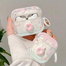 可爱甜甜圈冰淇淋图案 TPU 保护壳，兼容苹果 1/2/3/Pro - 防刮擦、防摔保护套，保护手机壳 - 甜甜圈耳機套 - 查看 1