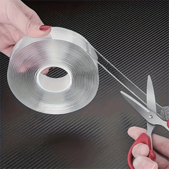 1 st. Superklevende dubbelzijdige nanotape - transparant, afwasbaar en herbruikbaar, ideaal voor posters, foto's, decoratie voor thuis en op kantoor, eenvoudig te verwijderen zonder sporen achter te laten