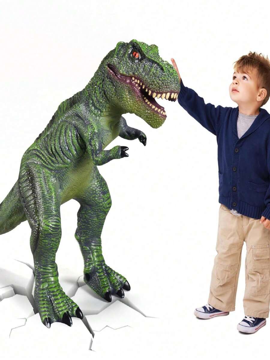 Large Soft Dinosaur Toys- 28" Jumbo Dinosaur Toys For Boys, Realistic Looking Dinosaur, Giant Dinosaur Toys For Kids 3-5, Toddler Dinosaur Toy Gift - 粉色 - 查看 1