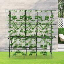 Gartenbogen, Gartenspalier für Kletterpflanzen, Kletterspalier mit Netz, Metallspalier für Gemüse, Obst und Blumen