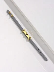 1pc Fashionable PU Leather Bracelet, Versatile Bangle, High Quality Gift For Valentine's Day, Mother's Day, Women's Daily Wear, Adjustable Length