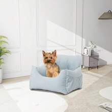 Pet Dog Car Seat For Small Medium Dogs And Cats, Ultra-Soft Pet Travel Booster Seat With Seat Belts, Towing Ropes And Storage Pockets, Anti-Collapse Design