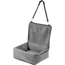Dog Car Seat, Waterproof Dog Booster Seat For Car With A Storage Pocket, Pet Car Seat With Clip-On Safety Leash, Adjustable Straps, PP Cotton Filling, Dog Car Bed, Center Console Dog Booster Seat For Small & Medium & Large Dog Up To 100 Lbs - 40 lbs, Gray - 查看 8