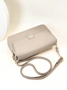 MINGYOU New Mini Messenger's Wallet Fashion Embroidery Soft Double Zipper Multi-Function Large Capacity Mobile Phone Bag Sweet Cute Exquisite Women's Young Student Messenger Bag Suitable For Shopping Dating Gift For Women Wallet Purse Wallet - Apricot - View 5