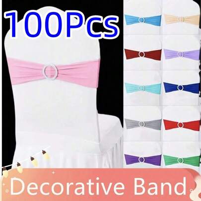 10/50/100 pezzi Fasce per sedie con fiocco e fibbia, multi-colore, nastro decorativo con glitter per coprisedia, tovaglie, sedie da pranzo, mobili, divani, sedie da ufficio, decorazioni per la casa, matrimoni, feste, Natale, Ognissanti