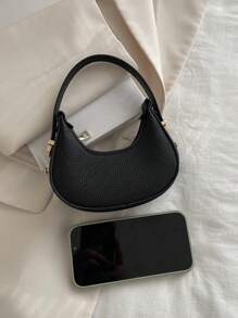 Bolso de mano pequeño de mujer con estampado de leopardo, elegante bolso de forma de media luna, bolso de mano ligero de alta calidad