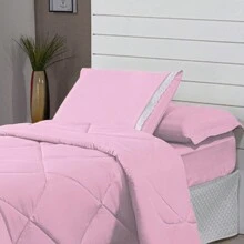 4 Piece Kit Double-Sided Single Duvet + 2 Piece Sheet Set - Pink - View 3