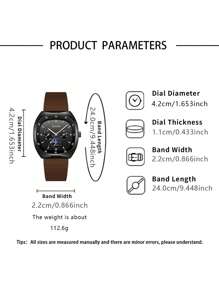 DOM 1pc Women's Fashion Casual Multifunctional Silicone Strap Waterproof Watch