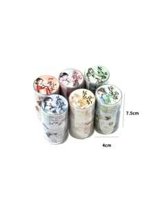1 Roll Chinese Style Character & Text Pet Tape, Fuxheng Jimo Series, Scrapbooking Decoration Masking Tape