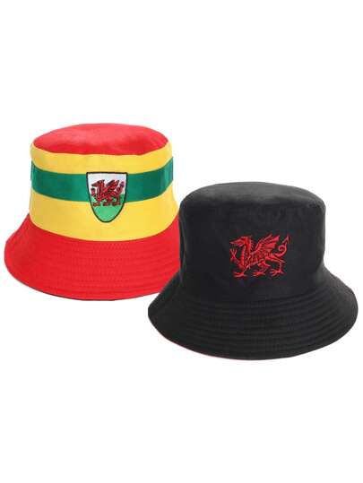 Reversible Welsh Bucket Hat – Stylish Wales Flag Design With Red Dragon Emblem, Perfect For Festivals, Parades, Outdoor Events, And Everyday Wear