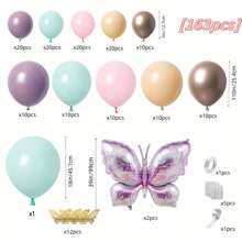159 unid. globos de látex morado, blanco, rojo, rosa y decoraciones con mariposas, adecuados para cumpleaños, bodas, despedidas de soltera, graduaciones, aniversarios, verano, spa, Año Nuevo, San Valentín, Navidad, fiestas temáticas, fondos, decoraciones del hogar - multicolor - Ver 6