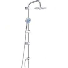 Shower Riser Kit Shower Mixer Twin Head Shower Set Bathroom Square Mixer With Handheld Shower And 8" Square Overhead Adjustable Rainfall Shower Taps And Hose Chrome Plated Kit (Square) Home Bathroom Decor Summer - Square - View 8