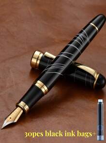 [Customized] Laser Engraved Pen Holder, 1pc Elegant Customized Fountain Pen With 0.5mm Fine Nib, High-Quality Electroplated Craftsmanship, Smooth Writing Experience, Refillable Ink Cartridge, Includes 30pcs 2.6mm Ink Cartridges, Great Daily Writing/Calligraphy Gift For Coworkers, Family, Back To School, Valentine's Day, Christmas, Father's Day, Teacher's Day, Thanksgiving, Christmas, Mother's Day, Birthday, Personalized Gifts - Multicolor - View 19