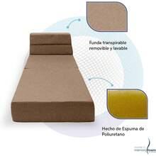 Memory Foam Sofa Cama Cozy Plegable Home (Rosa, Matrimonial) - Café claro - Ver 6