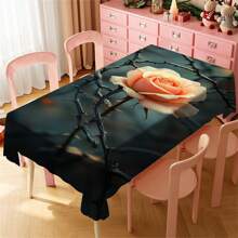 1 Pc Polyester Printed Rectangle Tablecloth, Waterproof, Washable And Reusable Tablecloth Suitable For Outdoor Tables, Picnics, Camping, Dining Tables, Coffee Tables, Desks And Vanities - Ideal Choice For Parties And Holidays - Multicolor - View 79