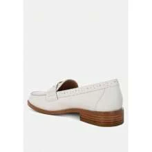 Clotilda Perforated Low Heel Loafers