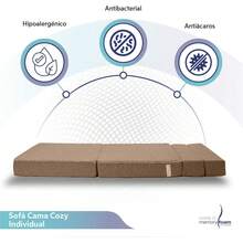 Memory Foam Sofa Cama Cozy Plegable Home (Rosa, Matrimonial) - Café claro - Ver 4