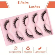 5 Cặp Lông Mi Giả Fox Eye Mi Giả Lông Mi Giả Dải Lông Mi Giả Tự Nhiên Lông Mi Giả Trang Điểm - Lông mi  mắt mèo - Xem 5