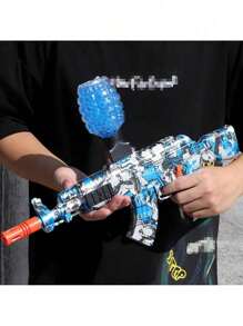 DECORAÇAO CARNAVAL AK47 M416 Blaster de Gel Elétrico - Superfície Metálica, Blaster de Disparo Automático de Munição, Adequado para Atividades ao Ar Livre e Jogos de Time de Tiro, Longo Alcance de Tiro, Brinquedo de Jogo ao Ar Livre, Acompanha Óculos de Proteção (Não Inclui Bolinhas de Gel)