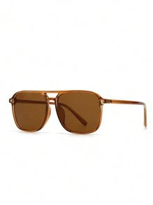 1pc Men's Geometric Pattern Decor Casual Beach Fashion Glasses, All-Season Fashion