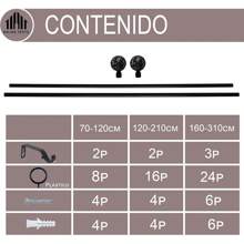 Shoppe house - Barras de Cortina Extensible 19mm - Barra Cortinas fina para Salón Dormitorio - Palos Cortinas Delgado Bola de red - Negro - Ver 6