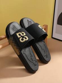 Men's Casual Indoor/Outdoor One-Toe Slippers - Black - View 2