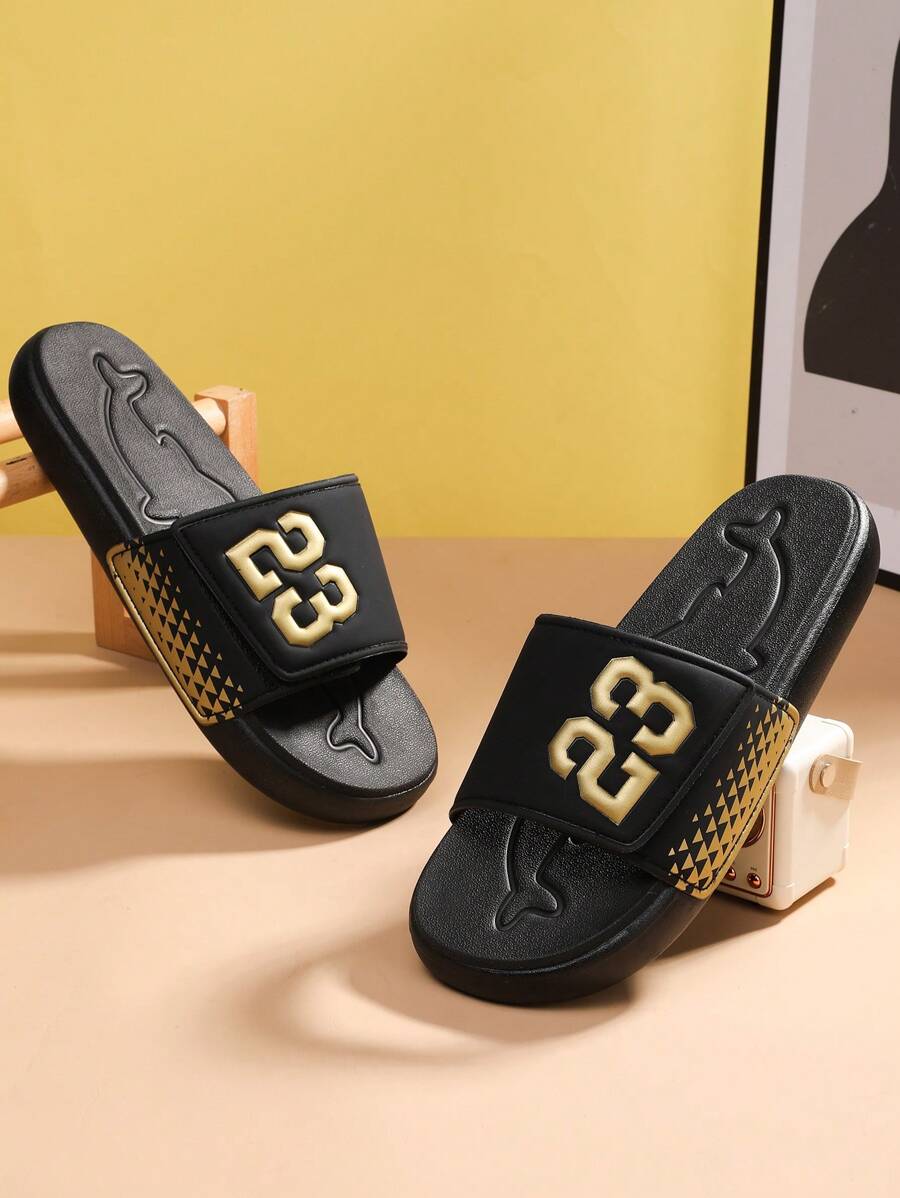Men's Casual Indoor/Outdoor One-Toe Slippers - Black - View 1