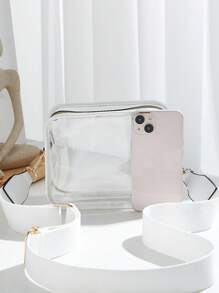 Fashion Transparent Crossbody Bag, Security Friendly, Suitable For Concerts, Adjustable Shoulder Strap, Made Of PVC Transparent Material And PU Leather, Stadium Approved 12*12*37 Clear Transparent Purse Bag For Concerts Sports Events Festivals - Multicolor - View 4