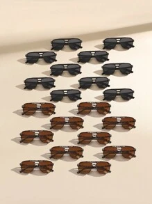 1pc/20pcs Women Plastic Pilot Frame Advanced Sense Unique Double Beam Design Tortoiseshell Frame Vintage Classic Elegant Shades Basics Fall Winter Shades Basics Fashion Eyeglasses Combination For Western Party Driving Travel Beach Shopping Suitable For All Face Shapes Accessories