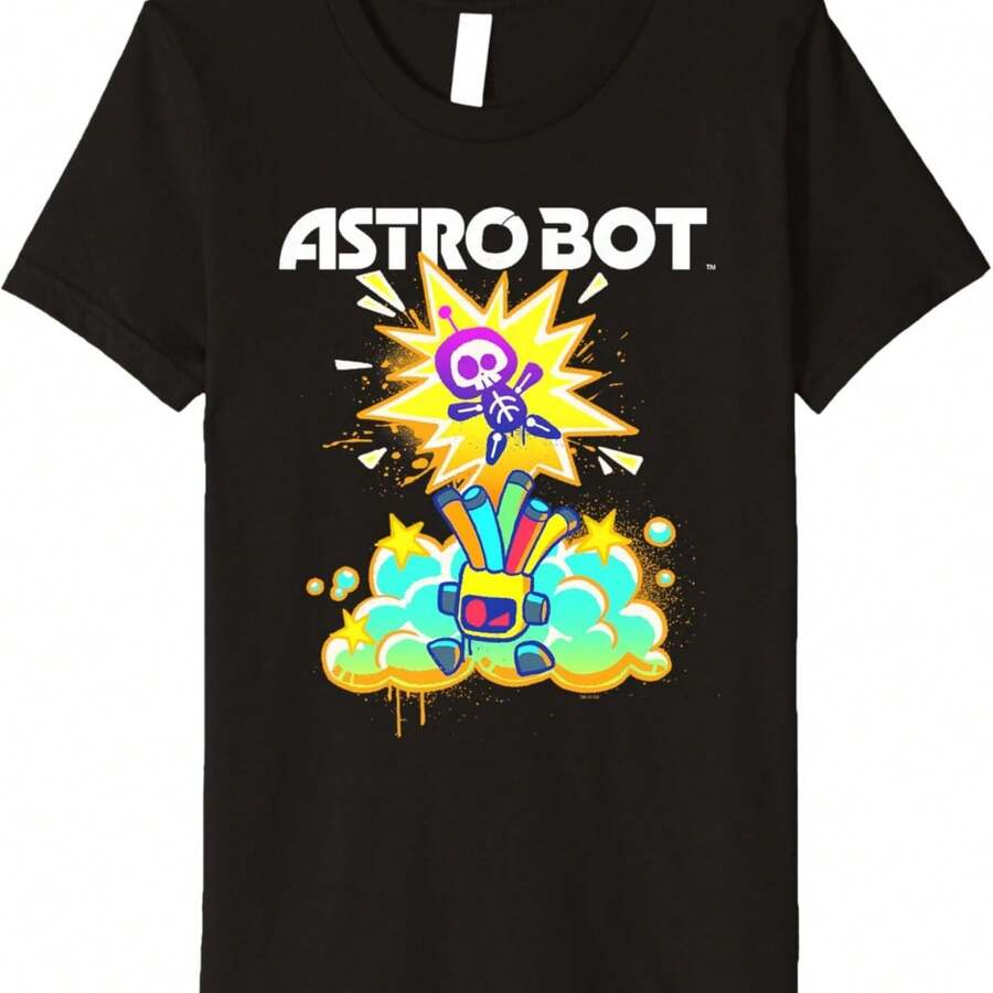 Kids Ripple Junction X Astro Bot Kids Airbrush PlayStation Gaming Premium T-Shirt - 黑色 - 查看 1