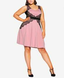 Plus Size Lace Corset Dress - Makin' Me Blush - View 1