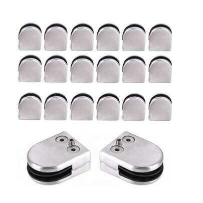 kangten 20 Pcs Glass Clamps 8-10mm Stainless Steel Bracket Clip Holder For Railing Stair