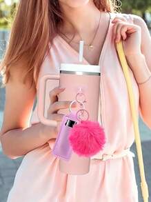 4 件/套-2025 四合一水瓶配件套装 - 蝴蝶结和绒球钥匙扣、带心形挂钩的唇膏架、用于定制玻璃杯的可拆卸美学饰品套装（波西米亚风/卡哇伊时尚风格） - 水杯配件吊坠套装 - 兼容 配件 - 钥匙扣 - 唇膏袋 - 毛绒扣 - 四件套爱心贴纸 - 杯子配件套装 - 适合情人节/圣诞节/母亲节/生日作为礼物 - 彩色 - 查看 7