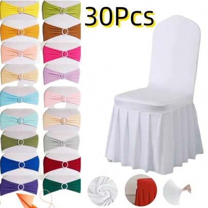 1/10pcs Multi-Color Spandex Pleated Chair Covers, Universal For Meetings, Hotels, Weddings, Elastic, Durable, Washable, Suitable For Outdoor Restaurants, Weddings, Parties, Holidays, Hotels, Conferences, Banquets, Weddings, Homes, Decorations