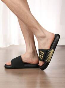 Men's Casual Indoor/Outdoor One-Toe Slippers - Black - View 5
