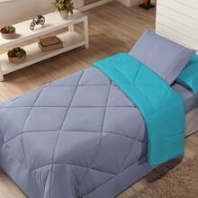 4 Piece Kit Double-Sided Single Duvet + 2 Piece Sheet Set - /gray - View 3