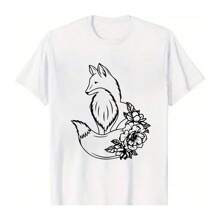 Unisex "Floral Fox" 100% Cotton T - Shirt