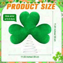 Sombrero de copa para el Día de Irlanda, trébol de peluche, adorno para la copa del árbol, decoración para fiestas, adornos de trébol con purpurina - Verde claro - Ver 2