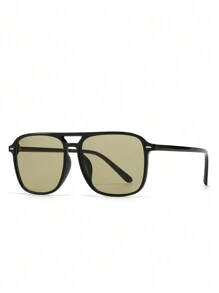 1pc Men's Geometric Pattern Decor Casual Beach Fashion Glasses, All-Season Fashion
