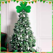 Sombrero de copa para el Día de Irlanda, trébol de peluche, adorno para la copa del árbol, decoración para fiestas, adornos de trébol con purpurina - Verde claro - Ver 6