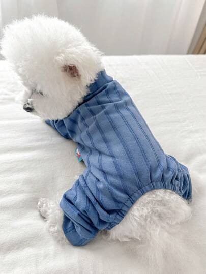 1 Stück Haustierbekleidung, Hunde-/Katzenoutfit, stilvolle & süße Kleidung für kleine Hunde, warme & bequeme einfarbige Haustierbekleidung - Dunkelblau