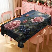 1 Pc Polyester Printed Rectangle Tablecloth, Waterproof, Washable And Reusable Tablecloth Suitable For Outdoor Tables, Picnics, Camping, Dining Tables, Coffee Tables, Desks And Vanities - Ideal Choice For Parties And Holidays - Multicolor - View 61