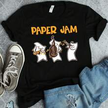 Paper Jam Music Pun Shirt, Musician Shirts, Music Gifts, Coworker Gifts, Music Pun Shirt, Band Shirts, Orchestra Shirts, Office Shirts - Black - View 1