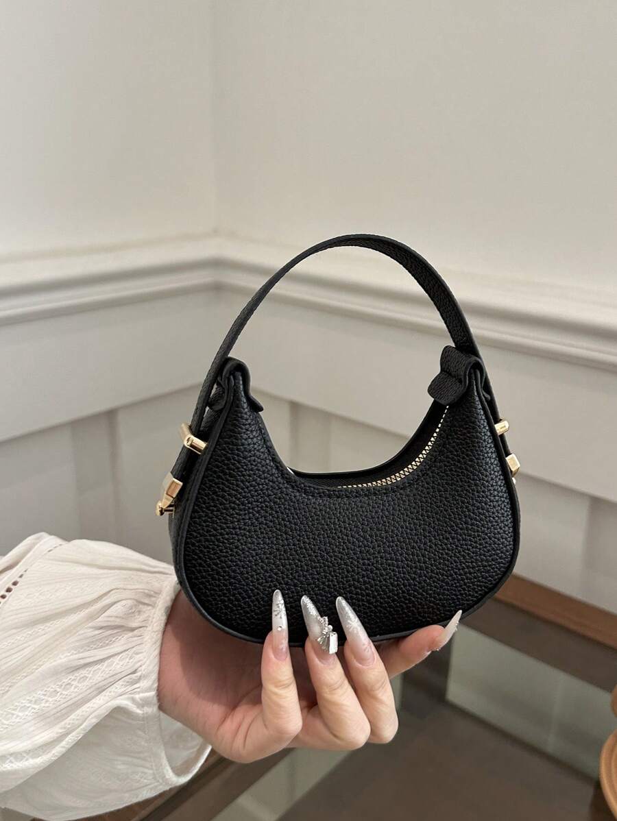 Bolso de mano pequeño de mujer con estampado de leopardo, elegante bolso de forma de media luna, bolso de mano ligero de alta calidad