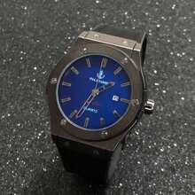Pallyjane Men's Watch With Pointer Gold Black Silver Watch + Box Ready For Delivery - Blue - View 2
