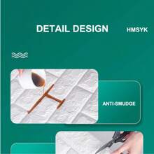 200cm Long 3D Brick Wall Stickers DIY Decor Waterproof Self-Adhesive Wallpaper For Kids Room Decoration Bedroom Kitchen Home Wall Decor